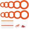 APOMOONS 10 Pezzi Dart Anelli di Pratica delle in Feltro Arancione E 100 Pezzi di Spilli, Accessori per Freccette per L'Allenamento Anelli di Protezione per Freccette Principianti per La Pratica
