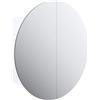 vidaXL Armadio da Bagno con Specchio Rotondo e LED Bianco 40x40x17,5cm