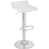 Baroni Home Sgabello Bar Girevole con Altezza Regolabile, Base Cromata con Poggiapiedi e Fondo Antigraffio, Sgabello Cucina, Ristorante, Penisola, Facile da Montare, 38x45x59-79 cm, Bianco, 1 Pezzo
