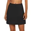 Maxmoda - Pantaloncini sportivi da donna, per tennis, hockey, golf, con tasche e jack per cuffie, gonna elasticizzata, antivento, colori assortiti B-nero XL