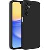Captor Cover Custodia Colorata in Silicone Liquido per Samsung Galaxy A15, Alta Qualità con Bordo Rialzato per Schermo e Protezione Fotocamera Morbida Con Microfibra Interna (Nero)