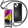 Foonary Cover con Cordino per Apple iPhone 14 Plus 6,7, Custodia con Laccio Collana Tracolla Aesthetic Disegni Antiurto TPU Necklace Regolabile Protettiva Corda Case per iPhone 14 Plus, Leopardata