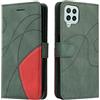 Fatcatparadise Cover per Samsung Galaxy A22 4G, Flip Caso in PU Pelle Case Cover Libro Portafoglio Protettiva Custodia con TPU Sottile Antiurto,[Kickstand][Slot per Schede][Chiusura Magnetica] (Verde)