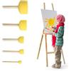 Godneei 5 Pezzi Rotondi Spugne Pennelli, Spugne per Dipingere con Manico, pPennello Spugna, Set Pittura Bambini per Graffiti, Pittura, Bricolage, Giallo, 5 Taglie