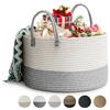 Rieeyrslza Cesto Portabiancheria in Corda Intrecciata D40 x H25 CM Pieghevole Cesta Decorativa Stoccaggio Paniere con Maniglia 32L Tessuto Naturale Cesto per Coperte Esperto di Archiviazione (Grigio)