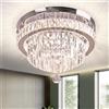 Generico Lampadario di cristallo Moderno LED Flush Mount Plafoniera 5 strati Lampadari di cristallo Lampada da soffitto per Soggiorno Camera da letto Sala da pranzo Luce variabile calda 2500K/3500K/6500K