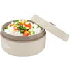 Tissting Contenitore per Pranzo Caldo per Alimenti da 420ml, Contenitore per Pranzo Bento, Contenitore per Pranzo Termico Portatile a Forma Rotonda a Doppio Strato(Modello di Isolamento Termico - Bianco)