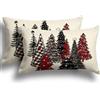 ZWJD Cuscini Natalizi per Divano 2 Pack Federe Cuscini Divano 30x50 Federe Cuscini Natalizi Lino Cuscini per Divano per Natale Decorazioni Casa
