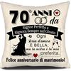 Aosumin 70 Anni da Signor Perfetto e Signora Sempre nel Giusto 70° Anniversario di Matrimonio Regalo Cuscino per Coppie Marito Moglie Mamma Papà Nonna Amici Buon Anniversario di Matrimonio(70-a)