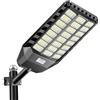 Adewalk 2000W Lampione Solare Led Esterno con Telecomando, IP66 Impermeabile Lampada Stradale Solare con Sensore di Movimento, 6500K Super Bright Lampioni da Giardino Esterno Solari per Garage Strada