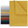 Blumtal lenzuola una piazza e mezza basic 220x275cm per materassi 140x200cm - lenzuola 1 piazza e mezza senza elastico - lenzuola piazza e mezza certificate OEKO-TEX e in microfibra - in giallo senape