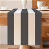 ViaElayu Runner Tavola Moderno a Righe Bianco e Grigio Centro Tavola Cucina Lavabile Invernale Primaverile Runner da Tavolo Centrini Moderni per Camera da Letto 33 x 183 cm