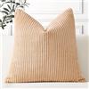 Artscope 1 Pezzi Federe per Cuscini in Velluto a Coste Elegante Copricuscini Decorativo per Domestica Soggiorno Camera da Letto Divano 60x60cm, Marrone Chiaro