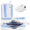 Cong.Lai Confezione da 2 sacchetti per lavare le scarpe, riutilizzabili, robusti sacchi per la biancheria, 40 x 20 cm, con chiusura lampo, perfetti per la protezione delle scarpe (blu + bianco)