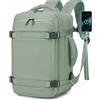 BAGROUPS Zaino da Viaggio Ryanair 40x20x25 Portabile Bagaglio a Mano Impermeabile Borsa da PC Portatili 14 Pollici con Porta USB 20L Borsa Da Cabina Zaini per Donna Uomo Trekking Lavoro Daypack Verde
