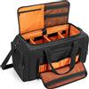 DSLEAF Borsa da ginnastica e borsone da viaggio, borsa da palestra con 3 divisori regolabili e tracolla per scarpe, abbigliamento e laptop, Nero, Borsa da viaggio