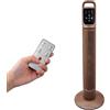FISHTEC Ventilatore a colonna silenzioso con telecomando 40 W - 3 velocità di ventilazione - 3 modalità - Timer programmabile - Oscillazione a 70 ° Controllo tattile - Effetto Legno..
