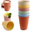 Mbsomnus 6 Pezzi Bicchieri Plastica Rigida Lavabili 350 ML Bicchieri Plastica Colorati Riutilizzabili 6 Tonalità Chiare Bicchiere Rigida Dura Infrangibili per Acqua Latte Caffè Casa Giardino