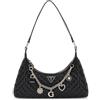 GUESS Everlee Top Zip Shoulder Bag, Borsa a Tracolla Donna, Nero, Taglia Unica