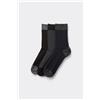 Tezenis 3 Paia Calzini Corti Cotone Senza Bordo Fantasia Uomo Uomo Nero