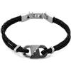 Emporio Armani Bracciale da uomo in acciaio inossidabile o in pelle con chiusura a maglie