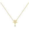 ANIA HAIE Collana da donna Melodic Poet Sparkling Star Drop, in argento Sterling placcato oro 14 carati, ciondolo a forma di stella con zirconi, lunghezza 40 cm + 5 cm di estensione, confezione regalo