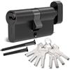 Bwintech 70mm(35T/35) in lega di zinco nero Euro Cylinder Lock,serratura a cilindro della porta, chiave con 8 chiavi orizzontali fossette,alta sicurezza per UPVC, legno, porte composite