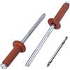 SKIR'CO (350 pezzi) Rivetti ciechi verniciati 4,0 x 14 mm, in alluminio Pop Rivetti, punta da trapano inclusa (rame marrone RAL 8004)
