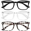 ZEHEXA Occhiali Da Lettura Donna Occhiali Bloccanti Luce Blu Filtro Uv Lettori Quadrati Occhiali Per Uomo E Donna Confezione Da 5 1.5, nero+verde+rosa+neroso+trasparente, Talla Única