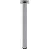 Amig - Gamba rotonda per mobile - mod. 4 - Ø30 x 500 mm - con vite di regolazione - Avvitabile a 4 punti - Resiste fino a 15 kg/gamba, acciaio argentato