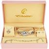 BELLOS Cofanetto Orologio Donna - Parure di gioielli- Collana-Anello- Orecchini - Cinturino