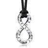 Bandmax Collana Uomo Runa Vichinga in Acciaio Inossidabile/Nero, Ciondolo runico Mobius Infinito con Catena in Pelle Intrecciata Nera Amuleto Gioielli Vichinghi per Donna e Uomo