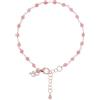 Bronzallure Bracciale Rosario Donna placcato Oro 18k - Bracciale Rosario con Quarzite Rosa - Gioielli Made in Italy - Braccialetto Idea Regalo Compleanni, Anniversari, Festa Donna, Festa Mamma