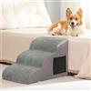 YunNasi Scaletta per cani per letto, rampa antiscivolo per cani, 60 x 40 x 40 cm, scala per cuccioli con schiuma ad alta densità e copertura rimovibile, scale in pendenza delicata per animali