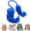 Qixfyze Divertente Collare per Gatti con Braccia, Dito Medio Giocattoli Creativi con Stampa 3D Animali Domestici Muscoli del Collo, Accessori per Costumi di Halloween Cosplay(Middle finger blue)