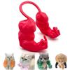 Qixfyze Divertente Collare per Gatti con Braccia, Dito Medio Giocattoli Creativi con Stampa 3D Animali Domestici Muscoli del Collo, Accessori per Costumi di Halloween Cosplay(Middle finger Red)