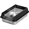 Obotsnoi Lettiera per gatti in acciaio inox, design semi-chiuso, facile da pulire, superficie liscia, per animali domestici, ufficio, uso domestico, in acciaio inox