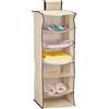 Relaxdays Organizer da Armadio, a 6 Scomparti, HLP: 96 x 32 x 31 cm, Divisore Interno in Stoffa da Appendere, Beige, Legno