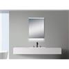 Talos Specchio da bagno con illuminazione Emporio - Specchio da bagno in 52 x 70 cm - Specchio da bagno con ripiano in vetro illuminato