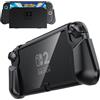 PZOZ Grip Case for Nintendo Switch 2 2025,Dockable Protective Case with Game Cards Slot TPU&PC Hard Cover Compatible with Switch 2 Grip (Black)