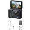 Insta360 GO Ultra Pack Standard Nero Notte - action cam mini 4K a mani libere, indossabile, superba in bassa luce, montala ovunque, stabilizzazione FlowState, 200 min di carica, bici e corsa