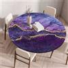 Morbuy Plastificata Tovaglia Rotondo con Bordo Elastico, Tovaglie da Tavola Antimacchia Plastica Tovaglia Colorato per Salotto Caffè Pranzo Giardino Decorazione (Viola,120cm)