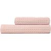 Dalfilo | Set Viso e mani Linea nido d'ape | 1 asciugamano viso (60x100 cm) + 1 asciugamano mani (40x60 cm) | MADE IN ITALY (Rosa Ciliegio)