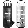 YRHome set camino 5 pezzi accessori camino in acciaio inox posate con paravento, scopa, pinza, attizzatoio, pala cenere set classico argento