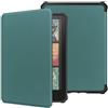 SATURCASE Custodia per Amazon Kindle Paperwhite 6 2024 release (12a generazione) / Kindle Colorsoft 7 pollici, in pelle PU silicone flip Folio sottile leggera con funzione auto sleep/wake (verde)