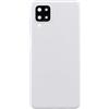 Generico Copri Batteria + lente compatibile con Samsung Galaxy A12 / SM-A125F A125 A125F n.1 retro Posteriore Back Cover Scocca in plastica rigida + lente con cornice (BIANCO)