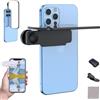 Generisch Mirror Effect Lens- Capture Stunning Reflections Instantly, Adjustable Angle Mobile Phone Camera Mirrors Clip, Smartphone Camera Mirror Reflection Clip Kit for Travel (Black)