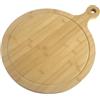 hausleben Piatti da pizza in legno da 33 cm (set da 2 da 4 pezzi) - Piatti, tagliere per pizza con manico, grande tagliere per pizza, rotondi, per pizza, piatti da portata, tagliere per pizza, tagliere per