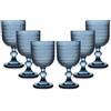 ARCA, Set di 6 Calici in Pasta di Vetro, per 6 Persone, Bicchieri Ideali per la Tavola, Resistenti e Duraturi, Lavabili in Lavastoviglie, Collezione Serenity, Colore Blu, 330 ml