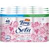Foxy Seta | Carta igienica 200 strappi x 48 rotoli, 2 veli elevato spessore | Confezione riciclabile prodotta con plastica riciclata